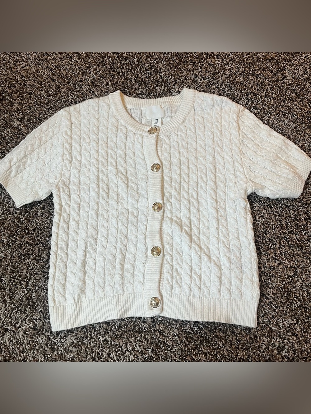 H&M Cable Knit Short-Sleeve Sweater